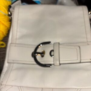 Coach White Crossbody Bag with Black Accents
